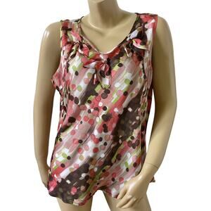 ZAC & RACHEL Womens Size XL Sleeveless Polka Dot Ruffled Tank Top Shirt